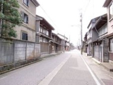 菅笠問屋の町並み