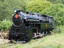 美唄鉄道東明駅舎 4110形式十輪連結タンク機関車2号