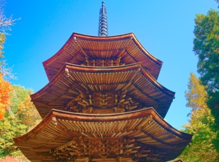 安楽寺木造八角三重塔（国宝）©岡田光司
