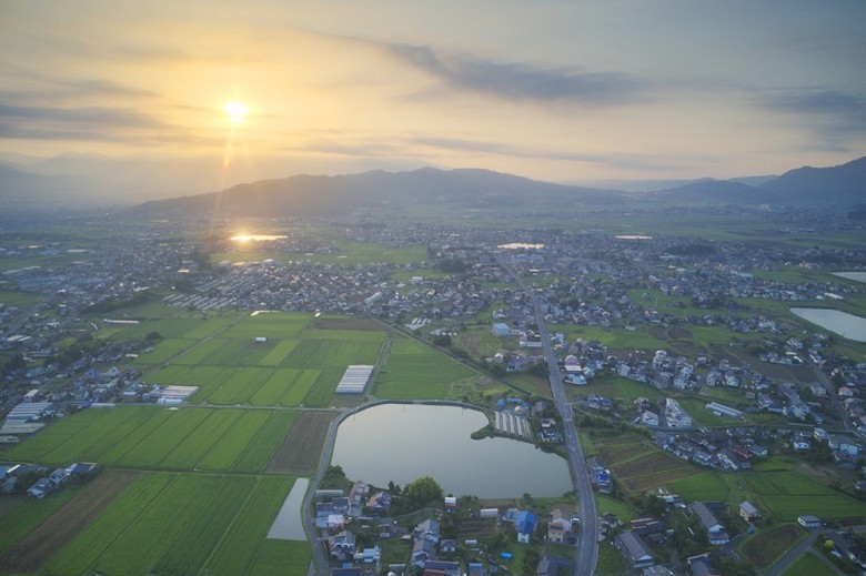 上田市上空からの写真