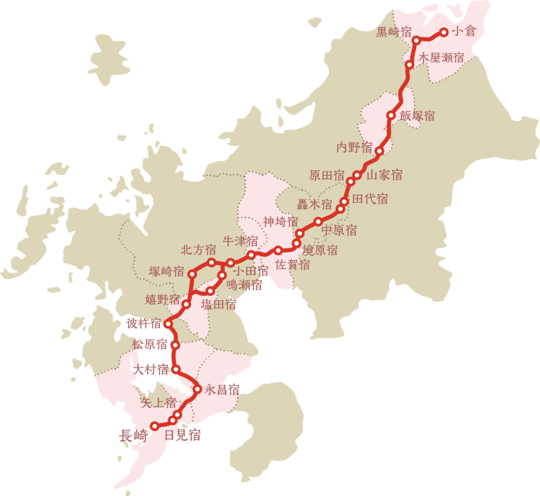長崎街道の地図　