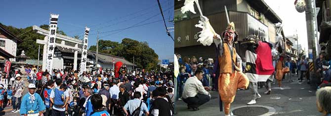 顯國神社の祭礼 （顯國神社の三面獅子）