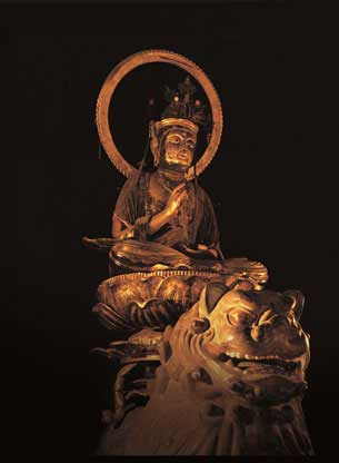 新宮熊野神社の文珠堂・木造文珠菩薩騎獅像